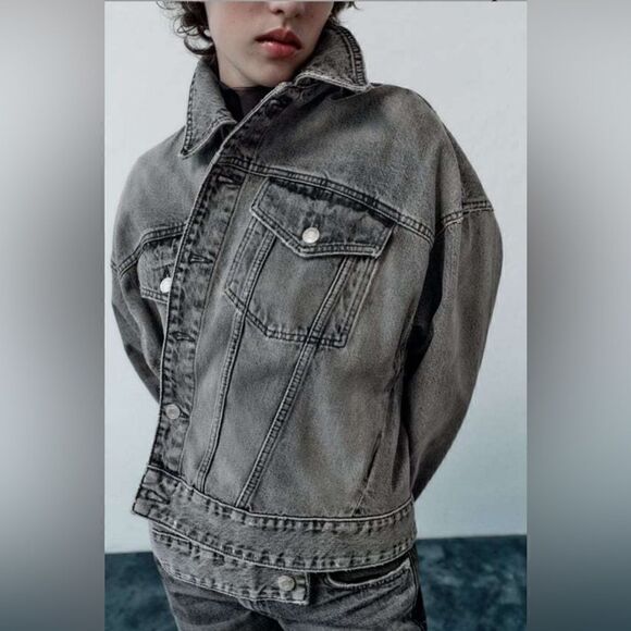 NWT Zara OVERSIZED MULTI-POSITIONAL JACKETSize M-L - Picture 4 of 12